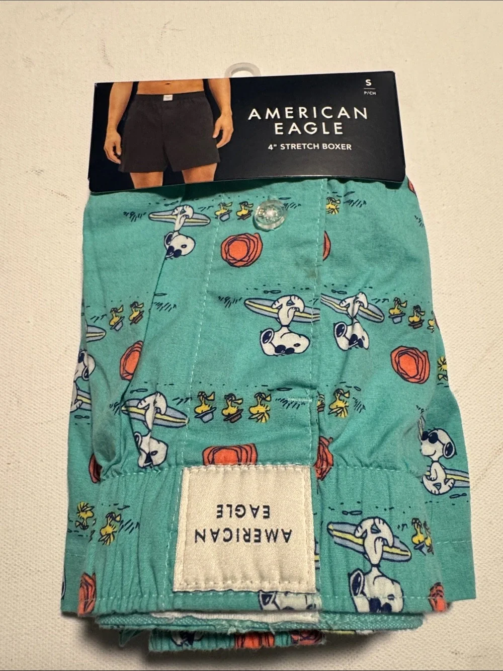 Snoopy Boxers Mens Small American Eagle Beach